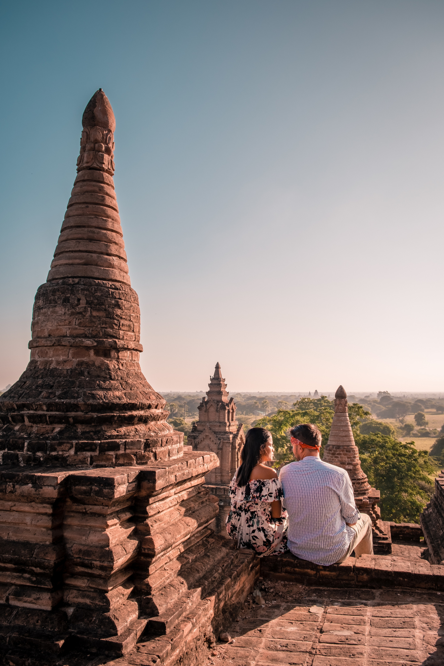 couple à Bagan, Birmanie