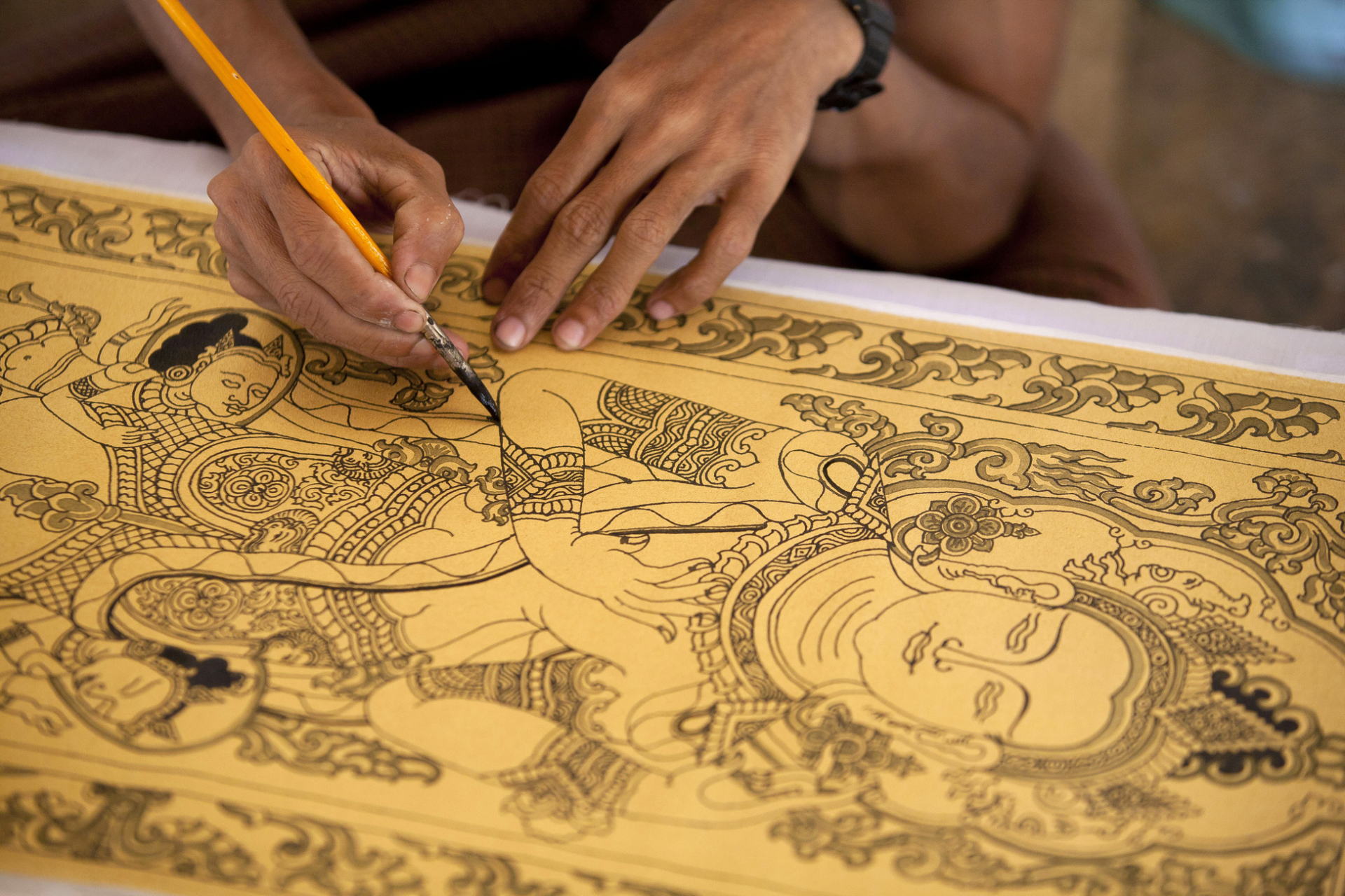 peinture sur sable, toile