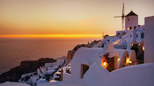 Coucher de soleil sur Santorin